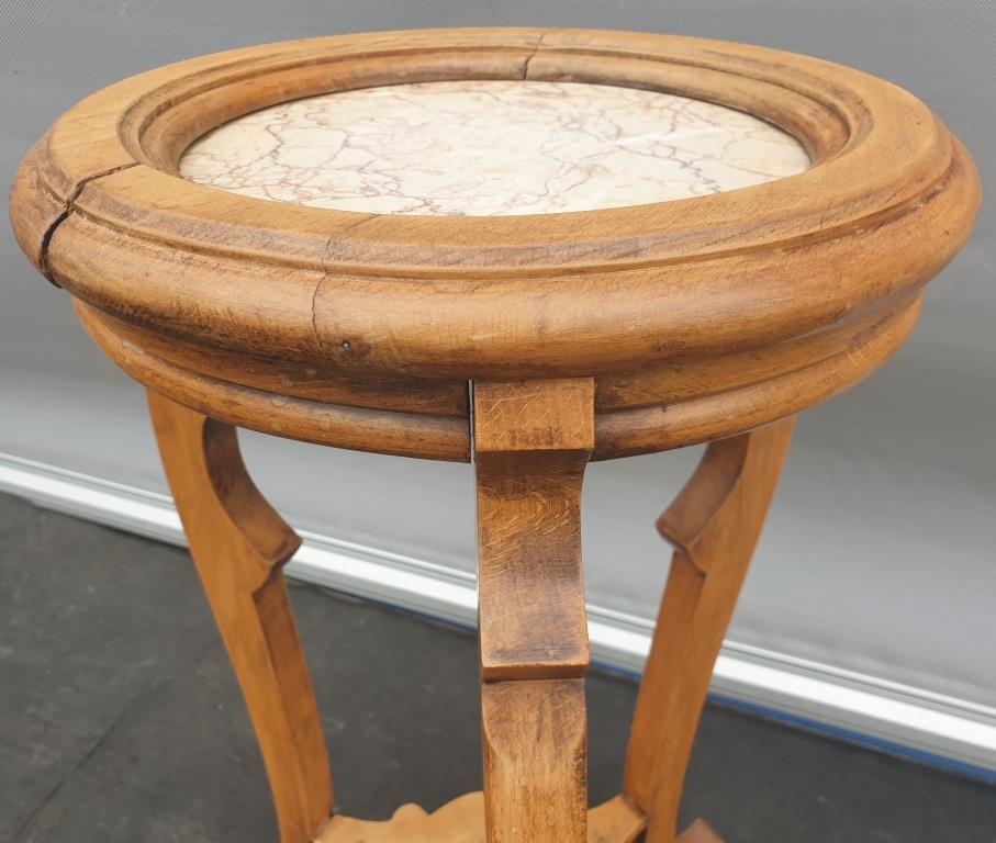 Sellette Art Nouveau Poirier and pink marble