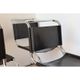 Series of 6 minimalist chairs in chrome metal and black leather around 1970