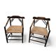 A pair of Dutch oak / matching Rush Chairs 1930s