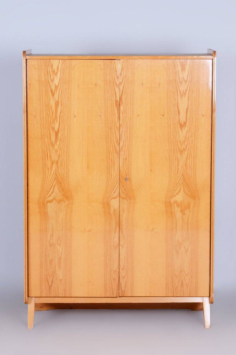 Mid-Century Modern Wardrobe in Ash by Tatra Pravenec, Czech, 1950s