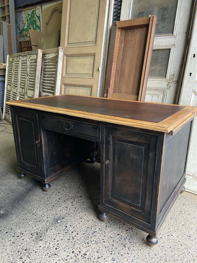 Old wood and leather desk