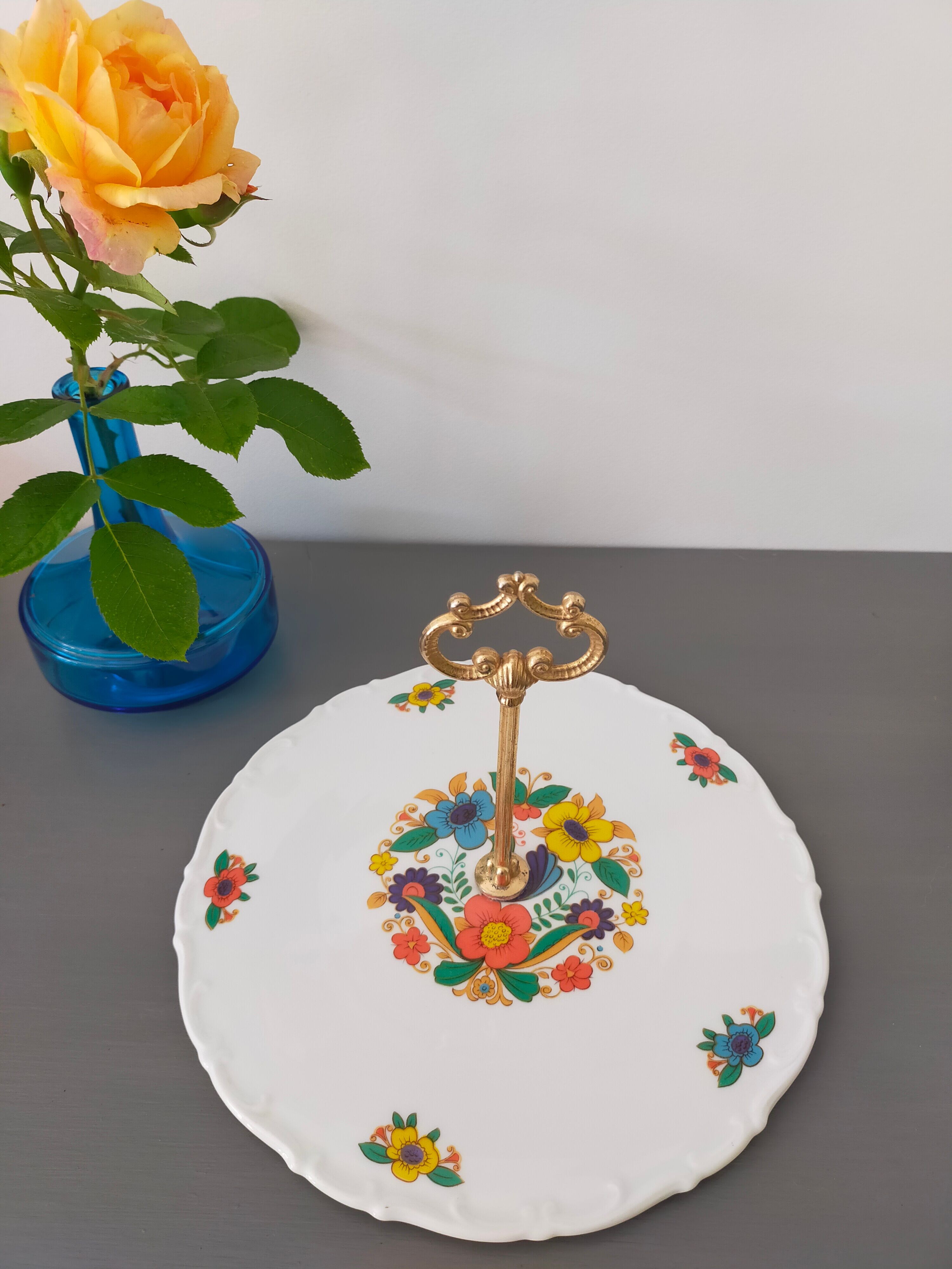 Vintage cake stand, old cake server, cake tray, Royal Tettau Bavaria