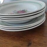 Set of eight Lunéville plates