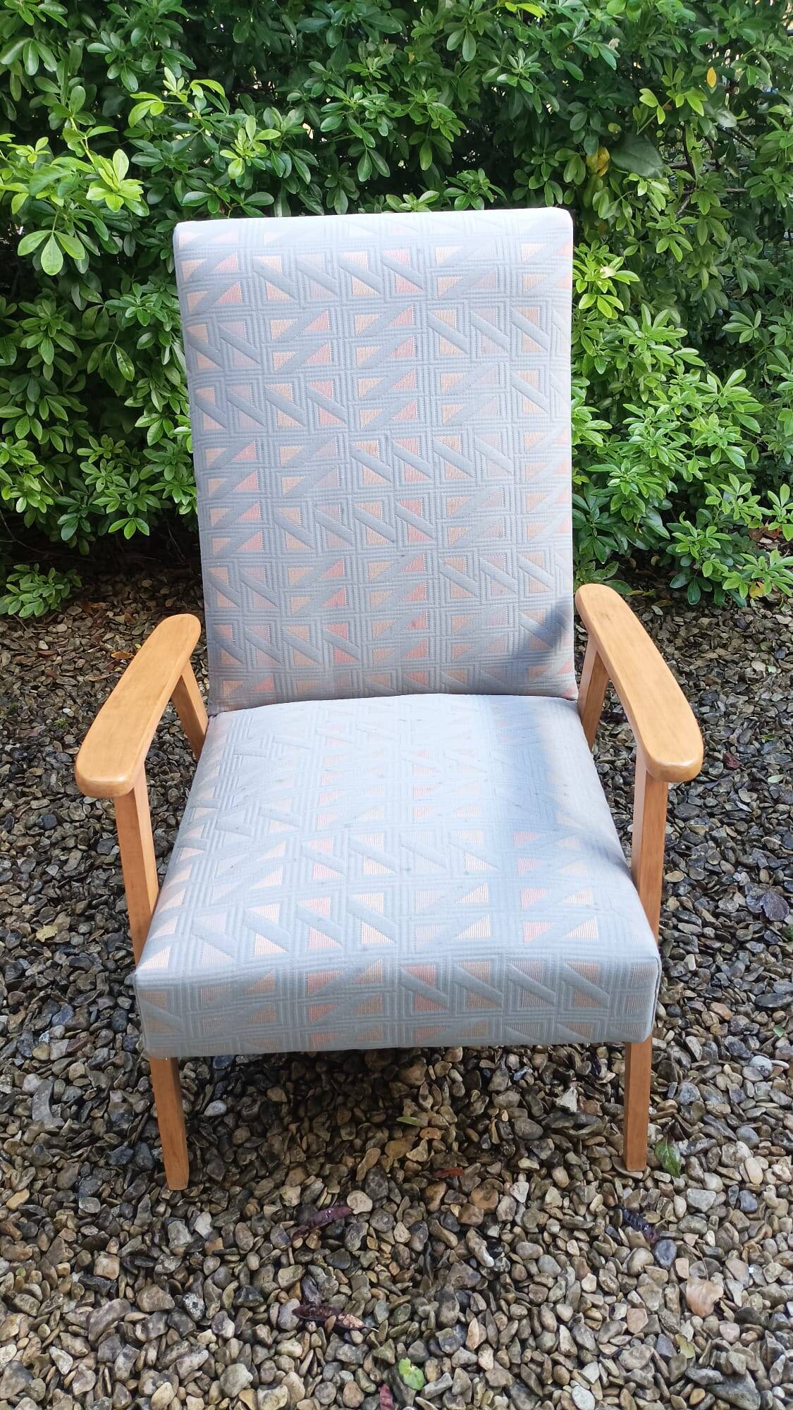 Scandinavian armchair with compass legs
