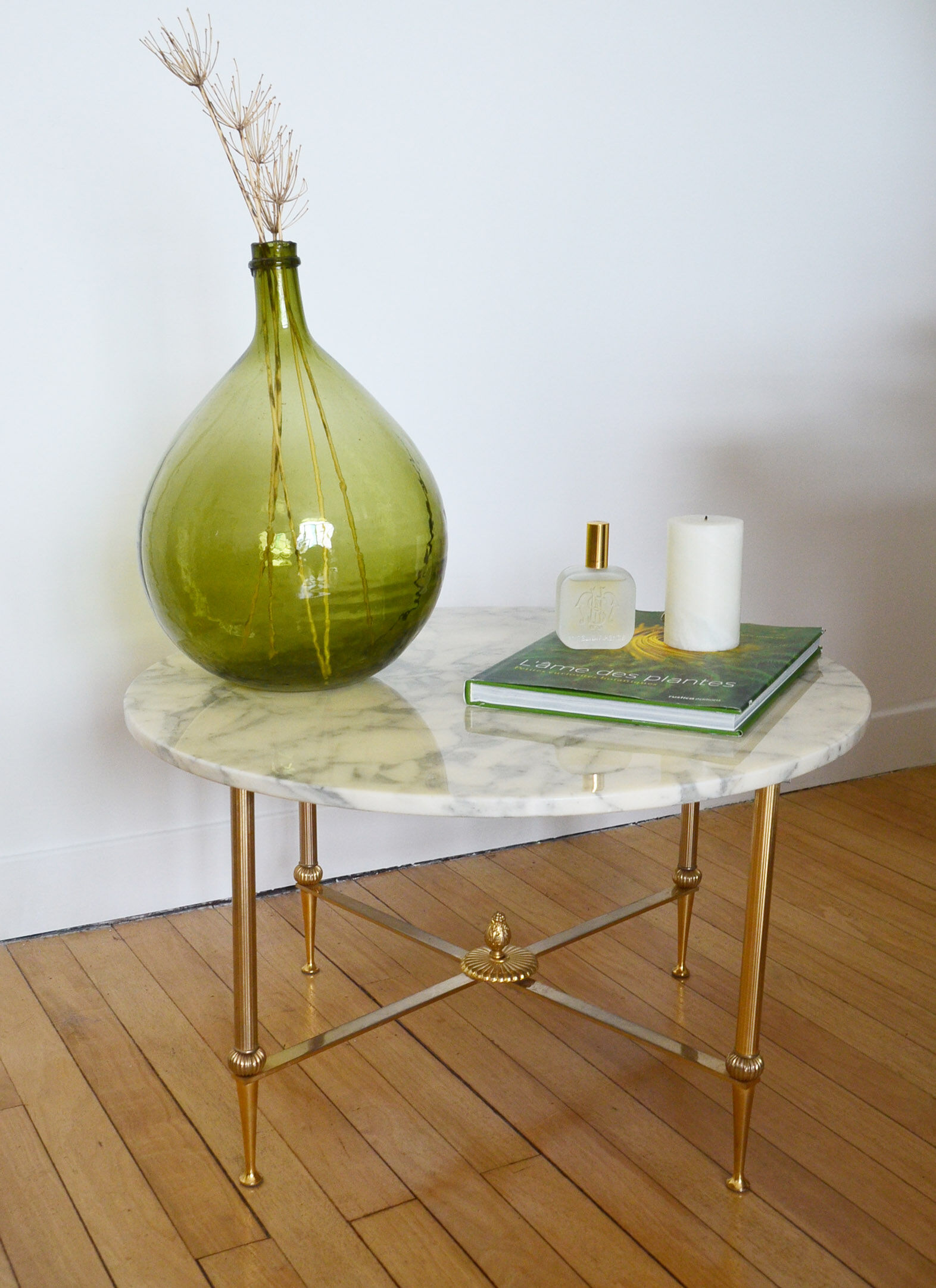 60s marble round coffee table