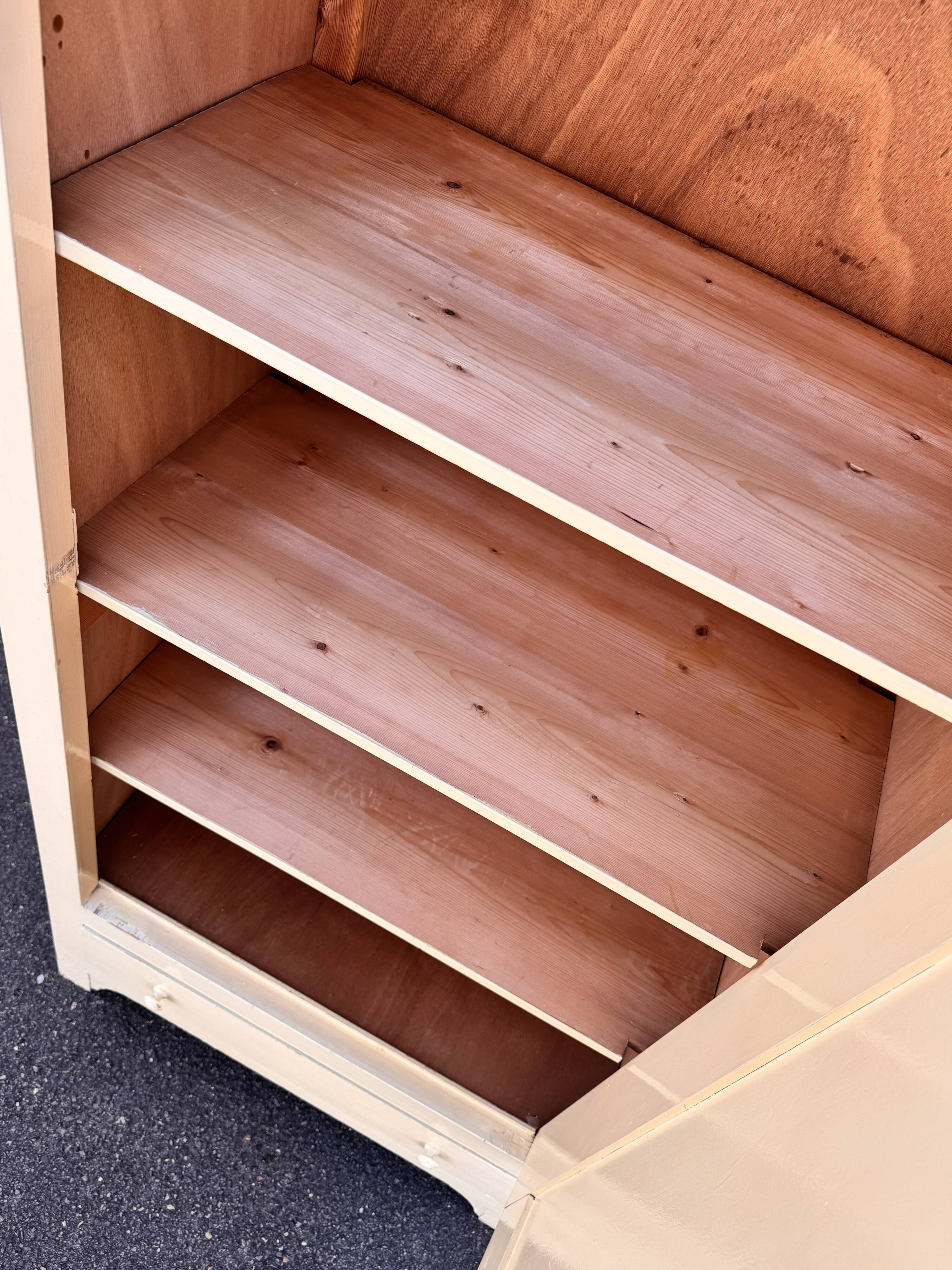 Antique painted wooden bonnet maker