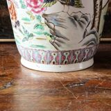 Chinese porcelain vase, peacocks, birds, trees, peonies