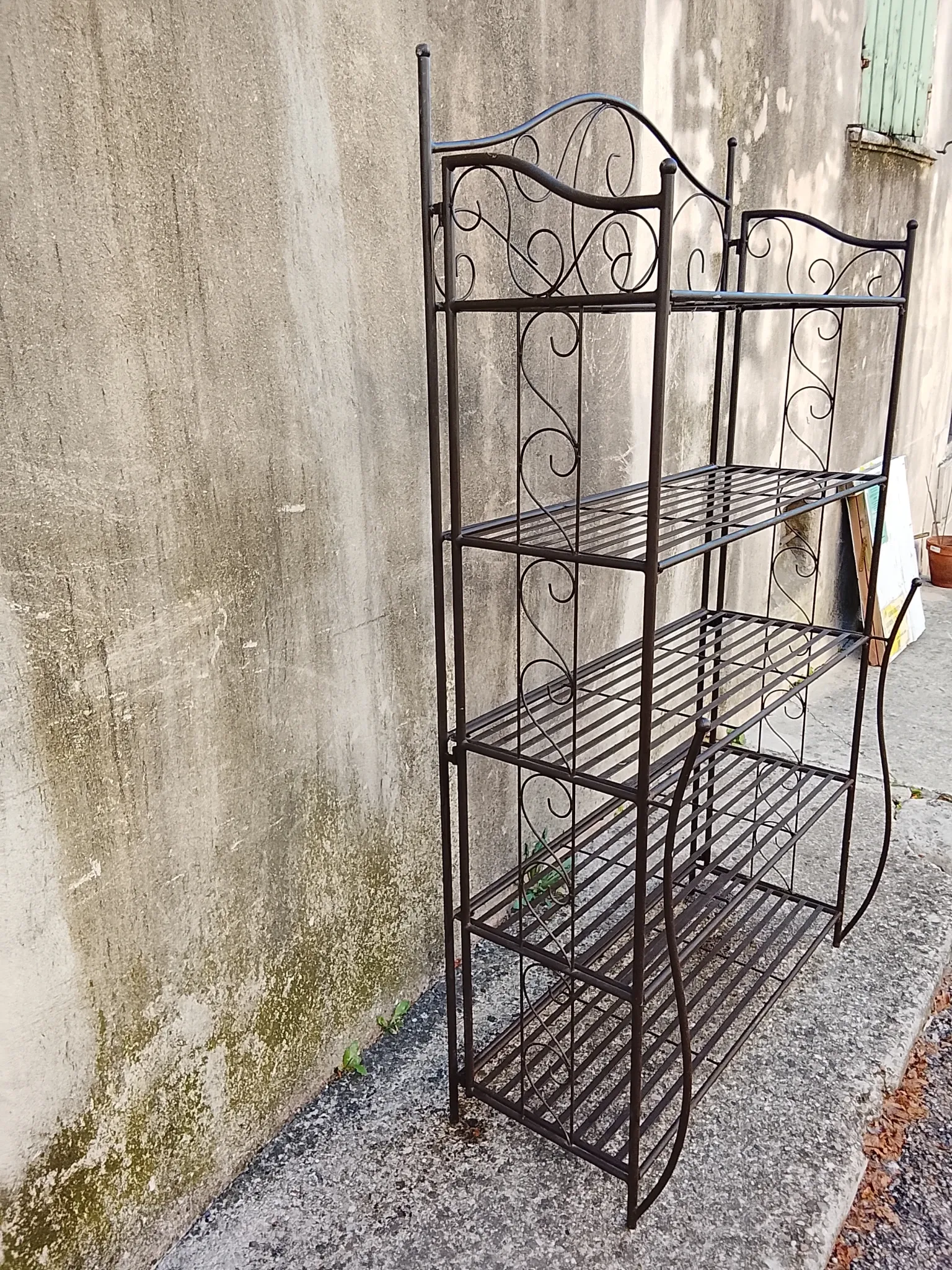 Folding baker's shelf in iron - 5 levels