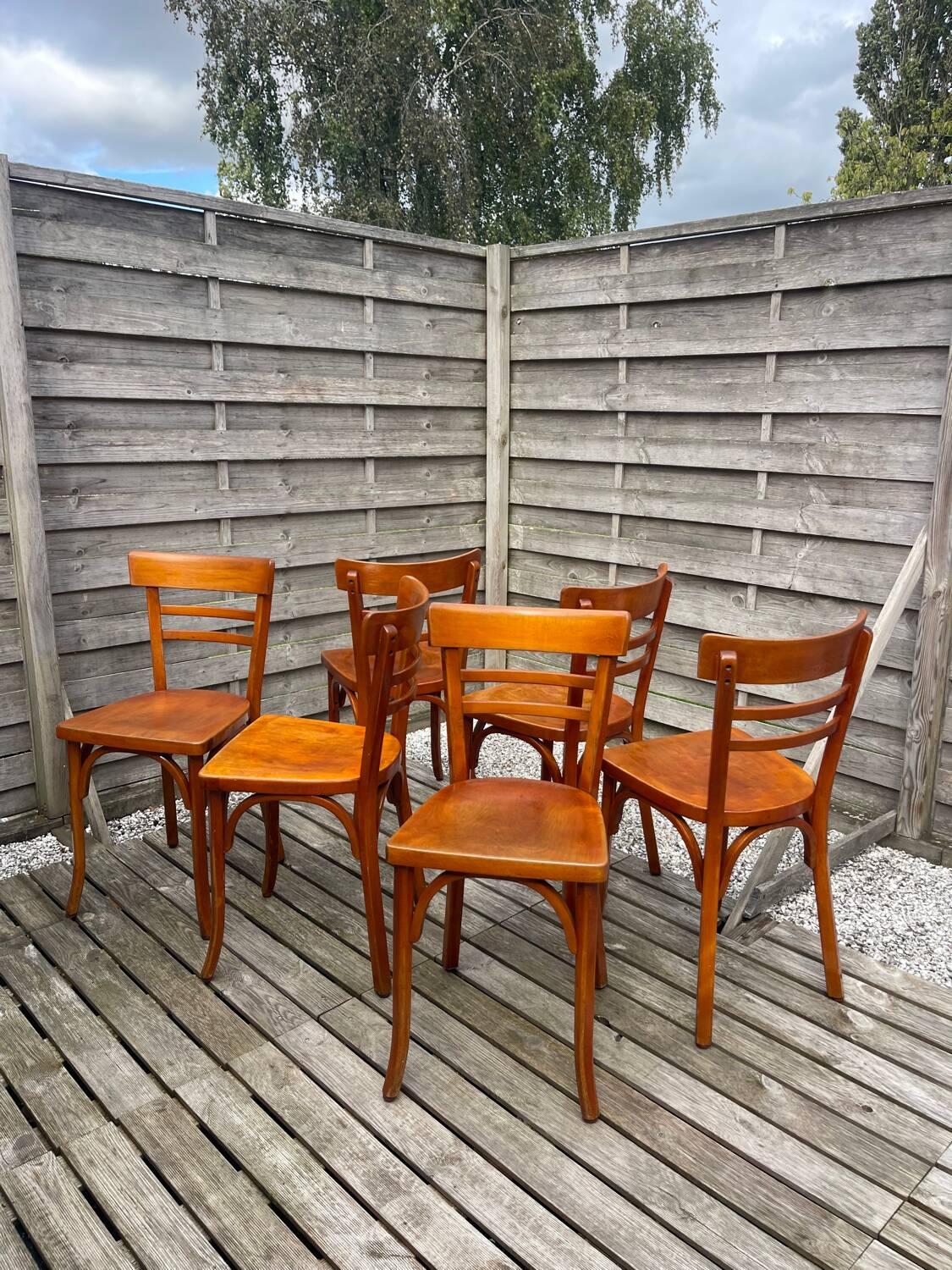 Six Baumann bistro chairs