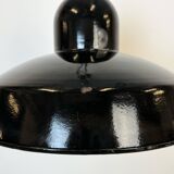 Industrial Black Enamel Factory Pendant Lamp, 1960s