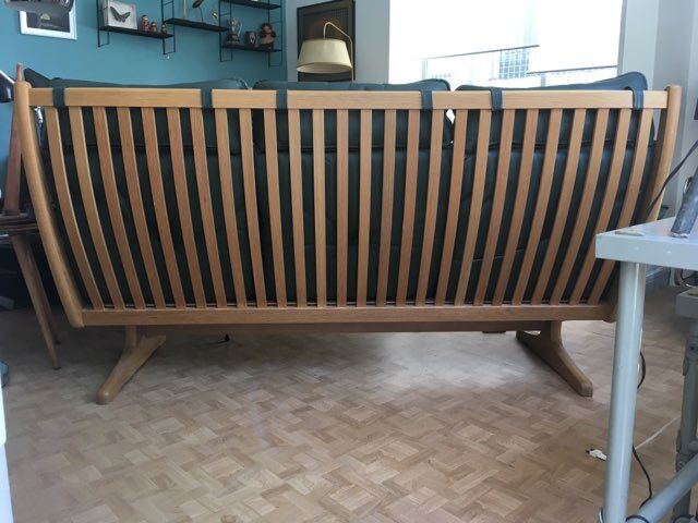 Soda Galvano 3 seater sofa in leather and ash