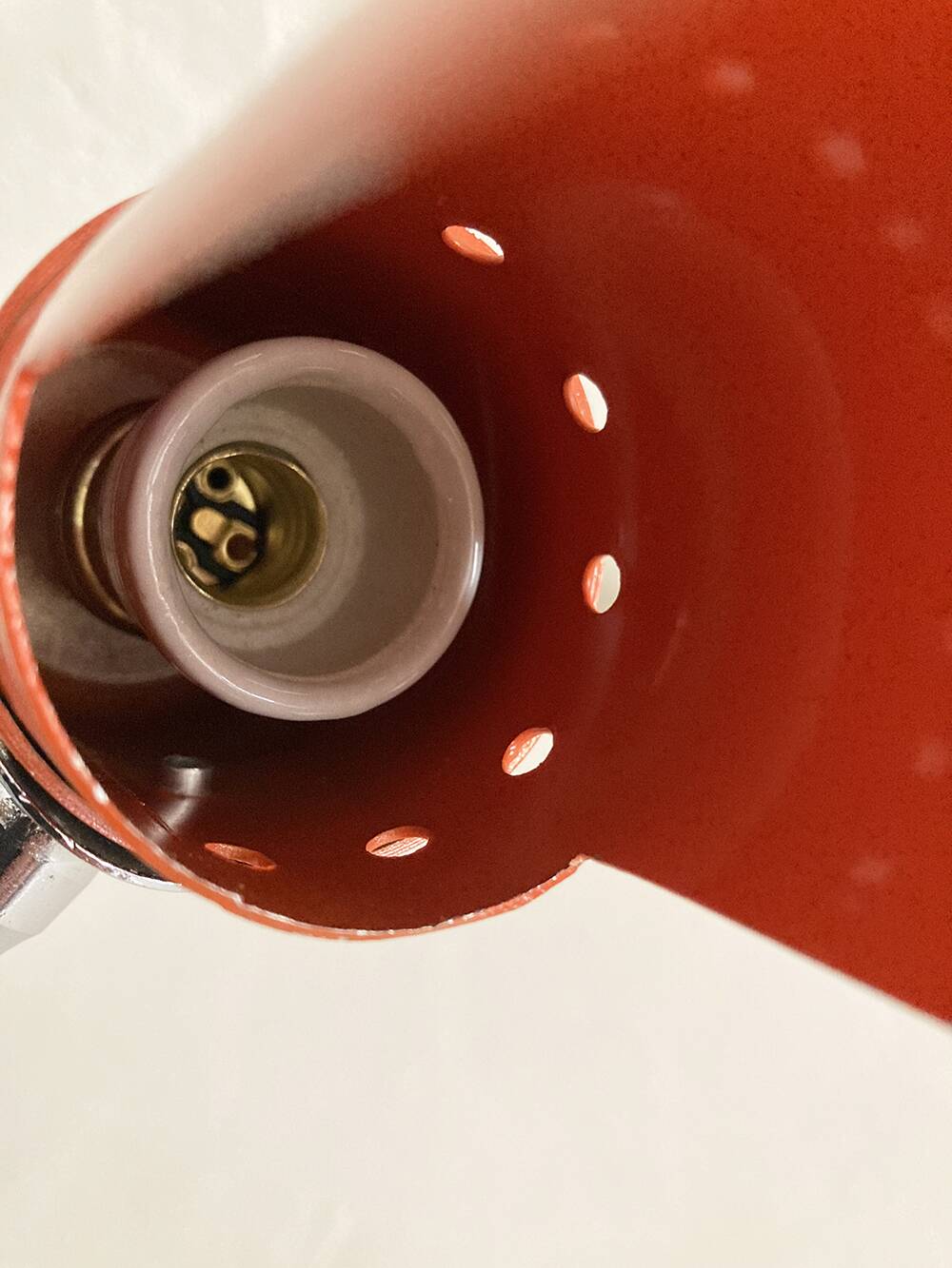 Delmas orange flexible clamp lamp, 1970s