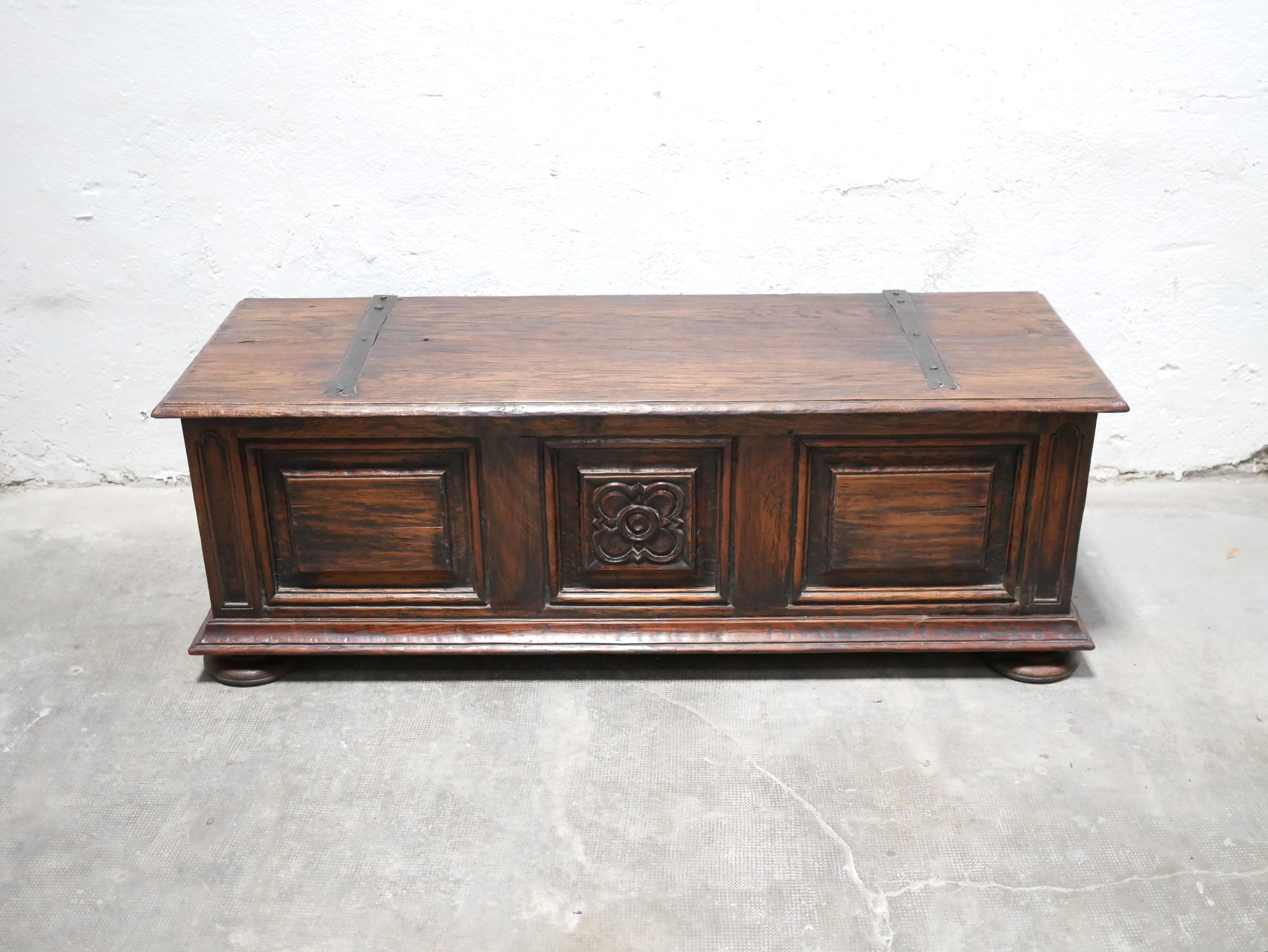 Old chest in solid oak