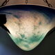 Blue glass paste and wrought iron basin suspension
