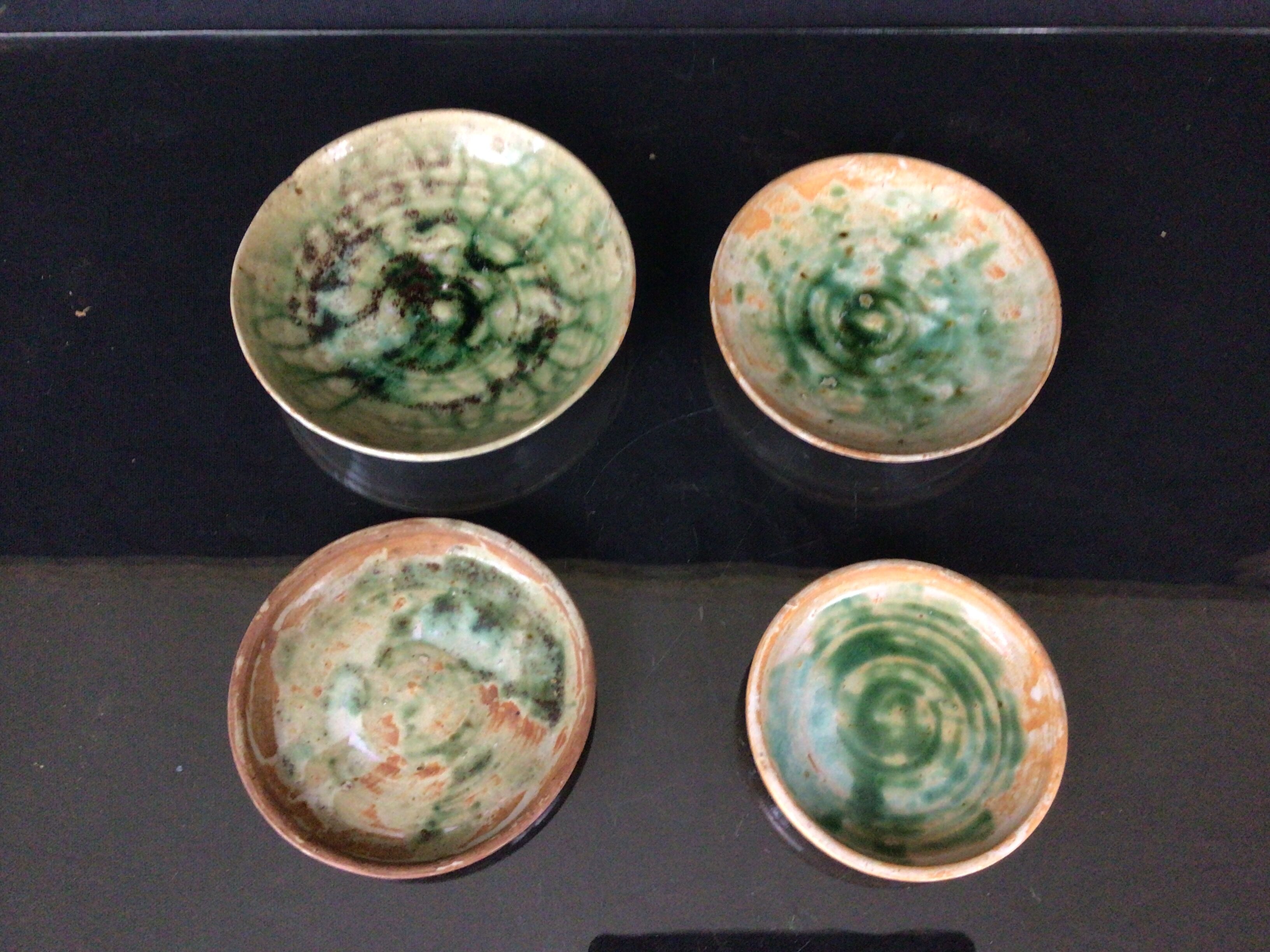 Set of 4 stone stone stone cups Pierre Lion Puisaye