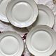 6 old Sologne Lamotte porcelain flat plates with gilding
