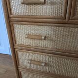 Rattan and wicker chest of drawers