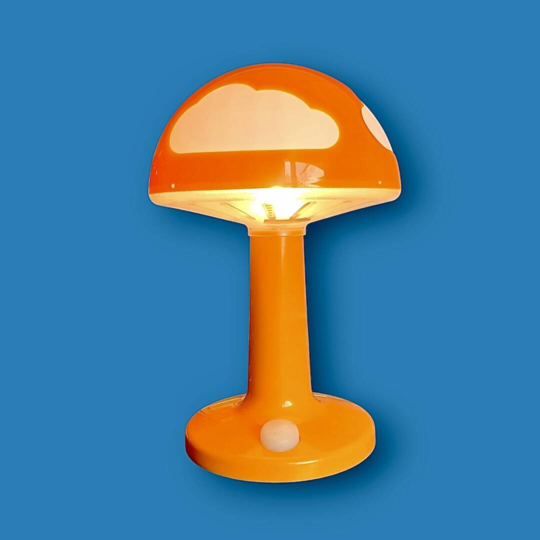 Vintage Skojig Ikea Mushroom Lamp – Cloud Orange – 90s
