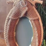 Miroir Forme collier cheval corde de chanvre