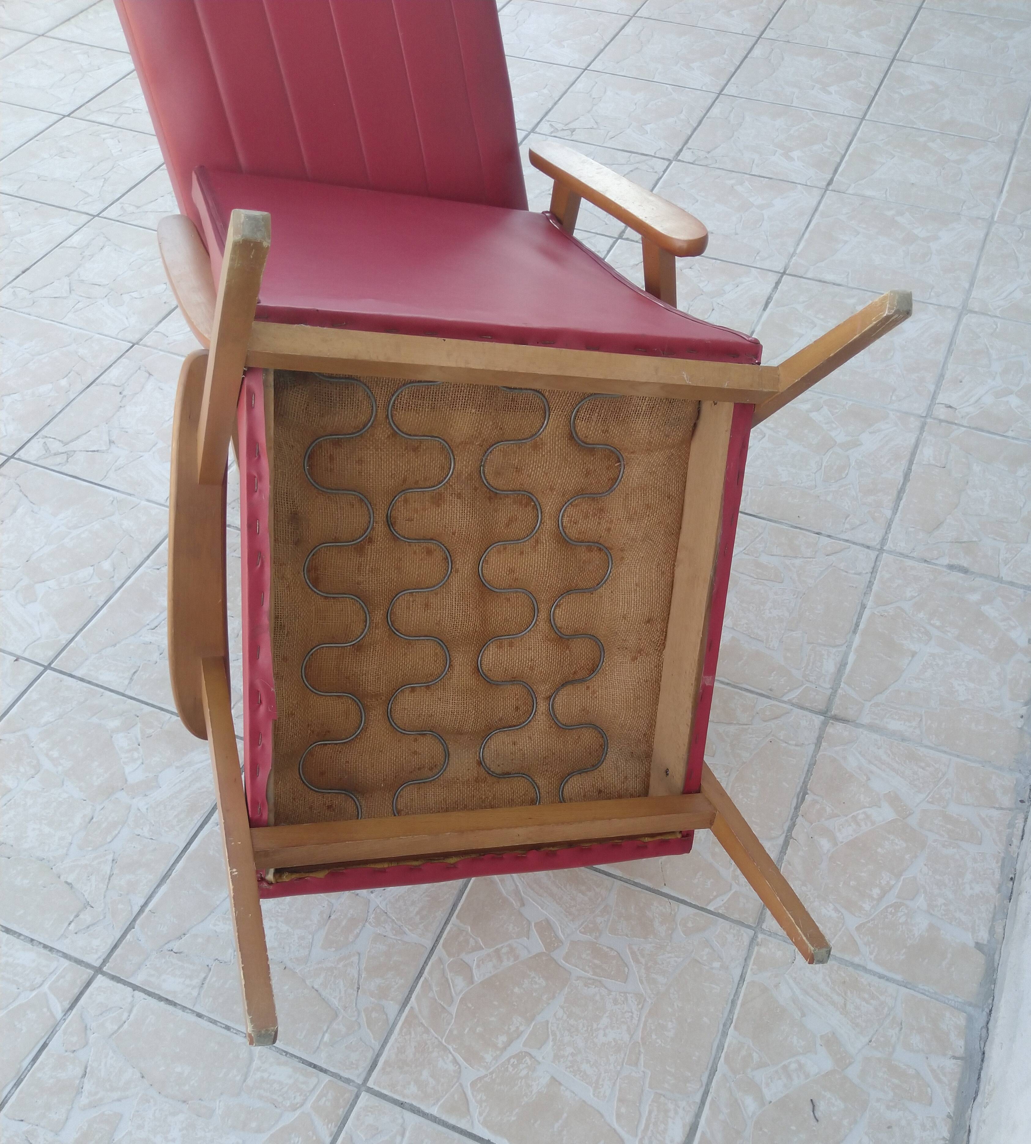 Paire de fauteuils vintage en skaï