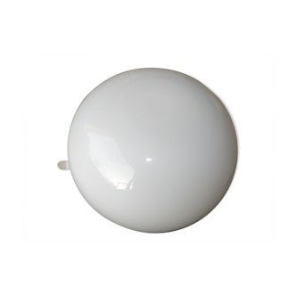 Glass globe ceiling lamp, white, vintage