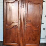 Old pair of walnut doors cabinet front