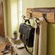 Vintage coat hook in solid wood and metal –