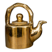 Golden ceramic teapot, model "Charlotte" by Kühn Keramik.