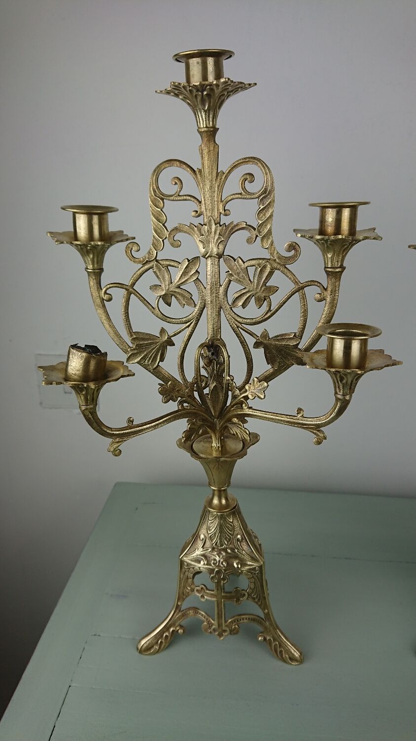 Brass altar candlesticks