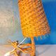 Lampe "oiseau" rotin 1960s
