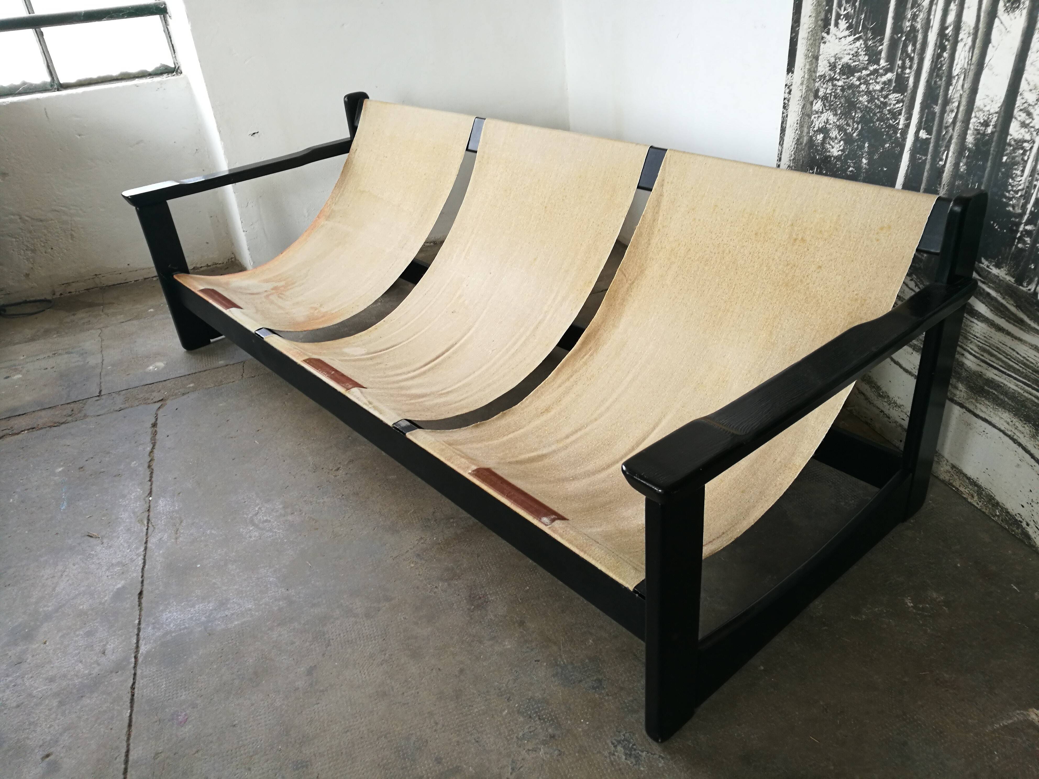 3-seater vintage velvet sofa 1970/1980
