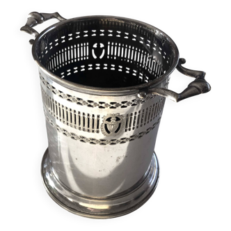 Porte bouteille anglais en métal argenté