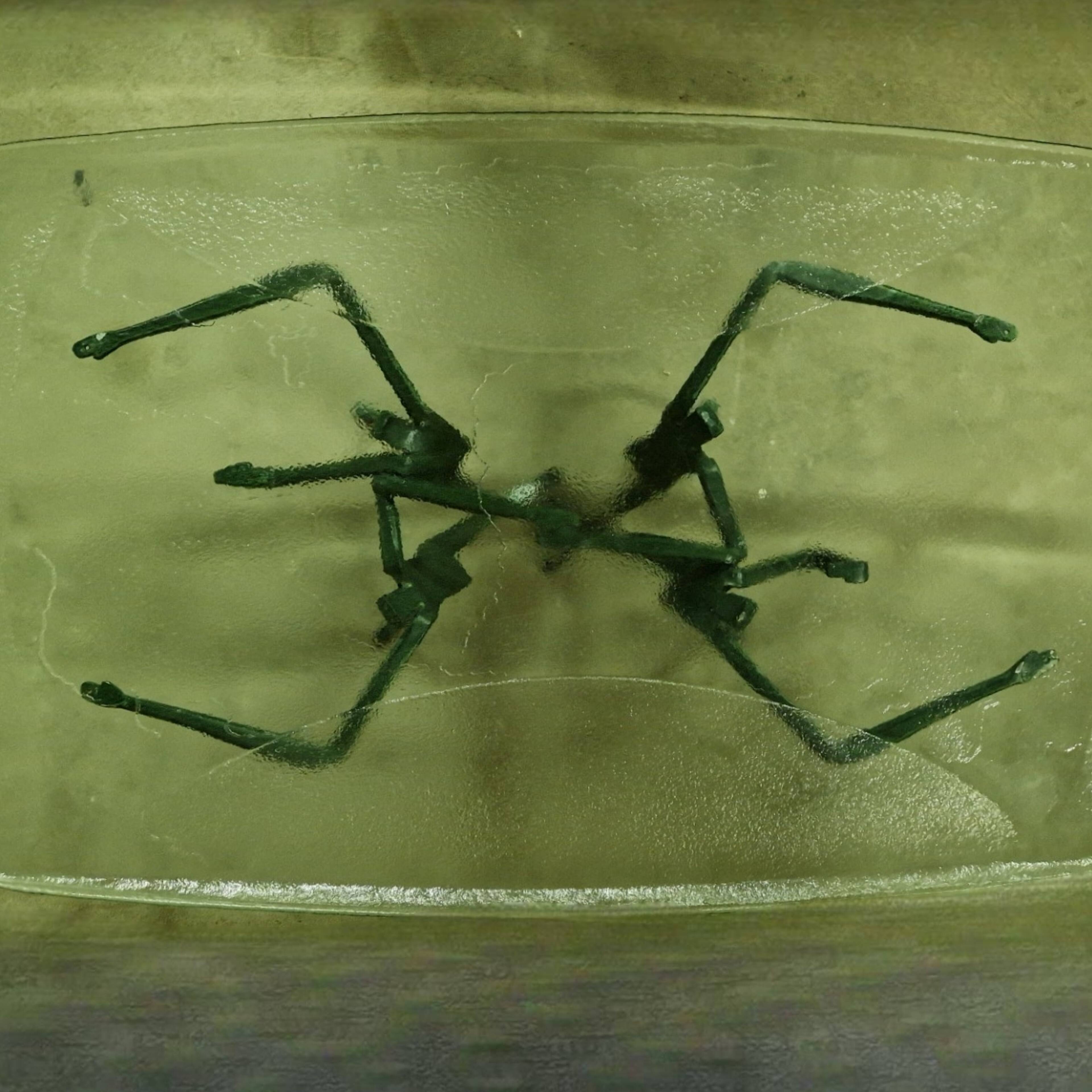 Abstract wrought iron and ice glass coffee table, Germany 1970s