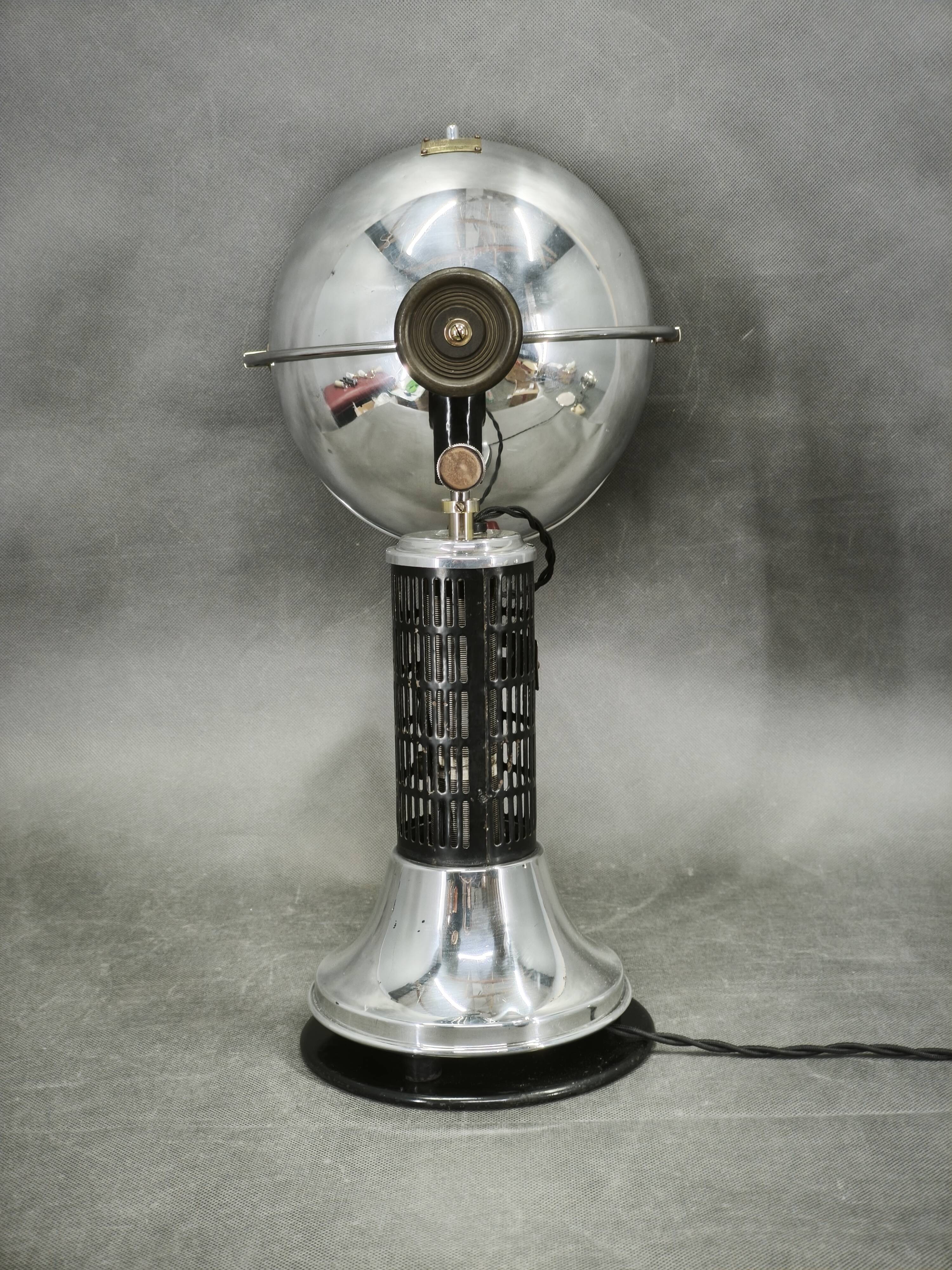 1930s Bauhaus Hanau Quartz Chrome Adjustable Table Lamp, Germany