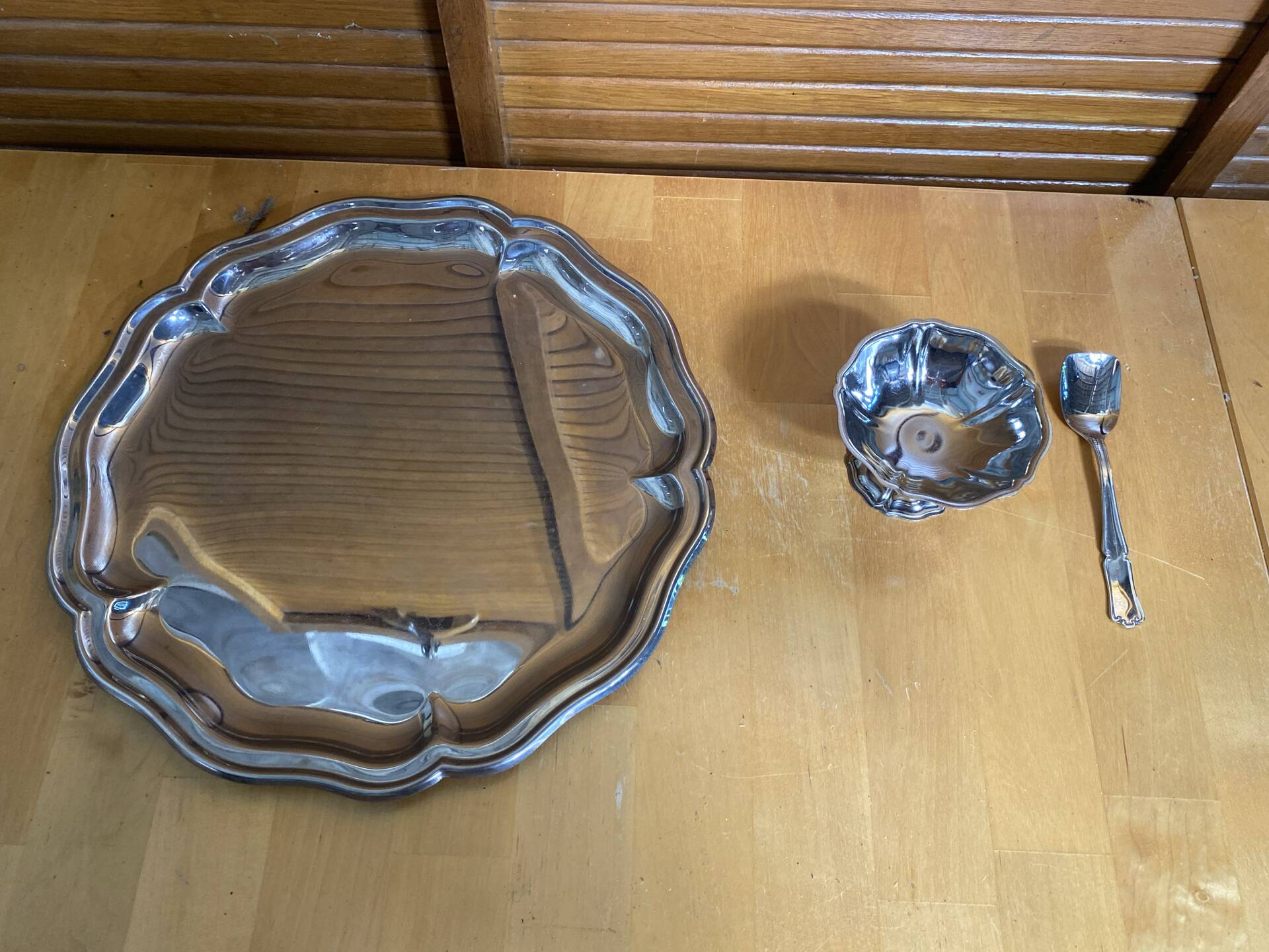 Ice Cream Service GUY DEGRENNE Tray + 6 Bowls + 6 Vintage Spoons