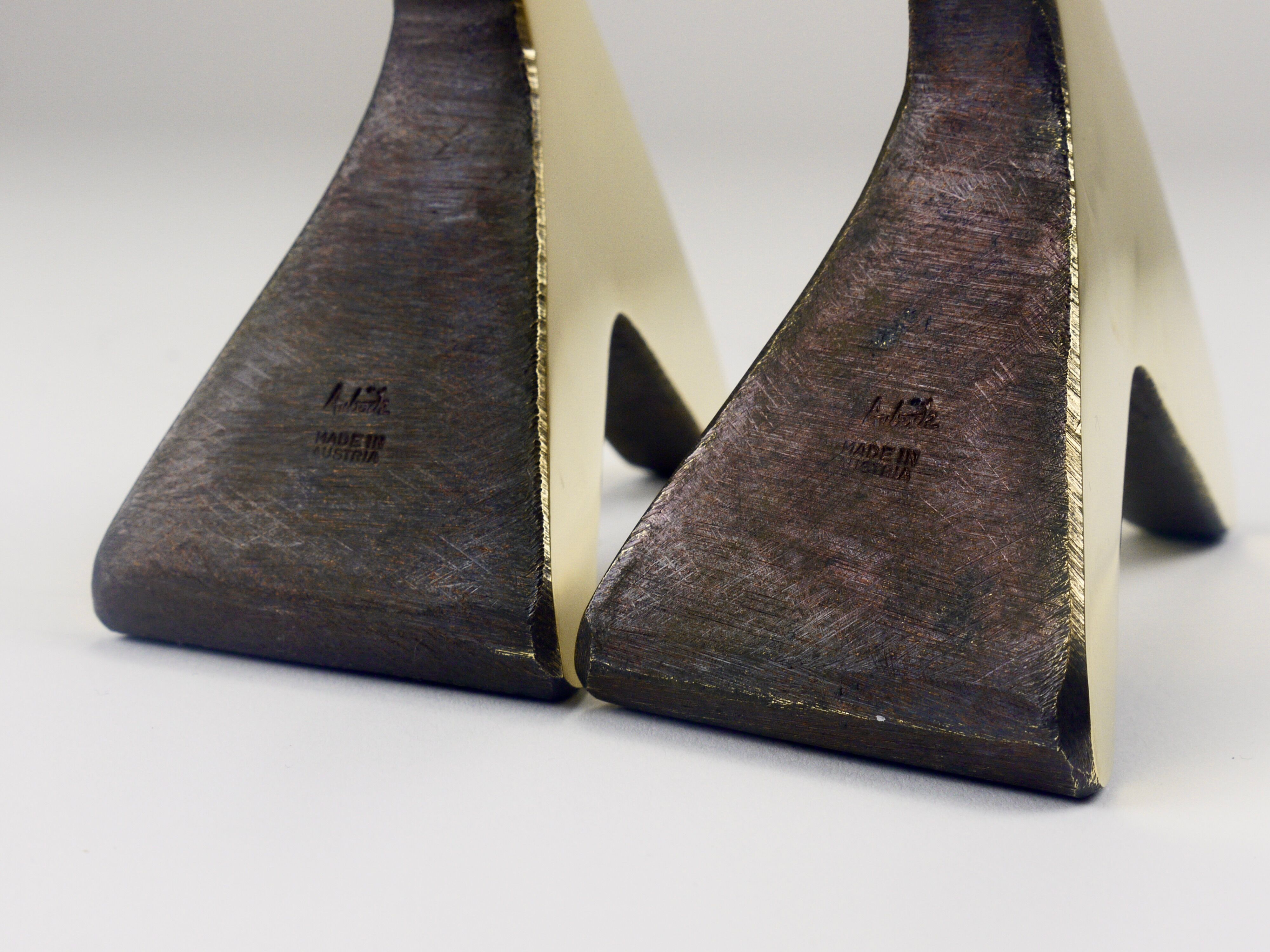 Pair Carl Auböck Minimalist Mid-Century Brass Bookends #3847, Vienna, Austr