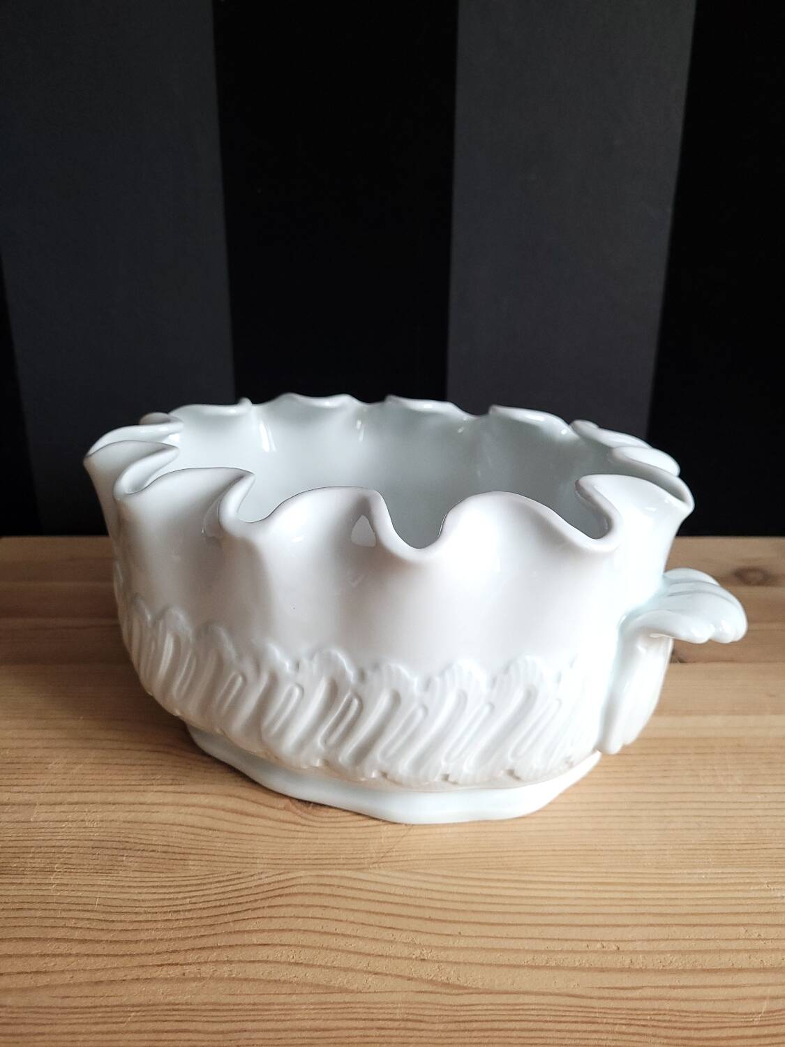 Antique white porcelain cooler from Limoges