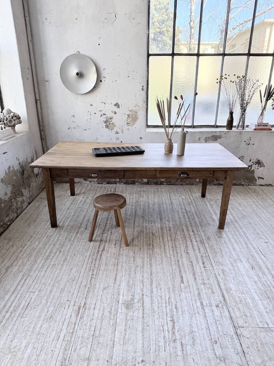 Oak farmhouse table 1950 212cm