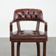 Brown cowhide leather Chesterfield desk/dining/side chair in English style