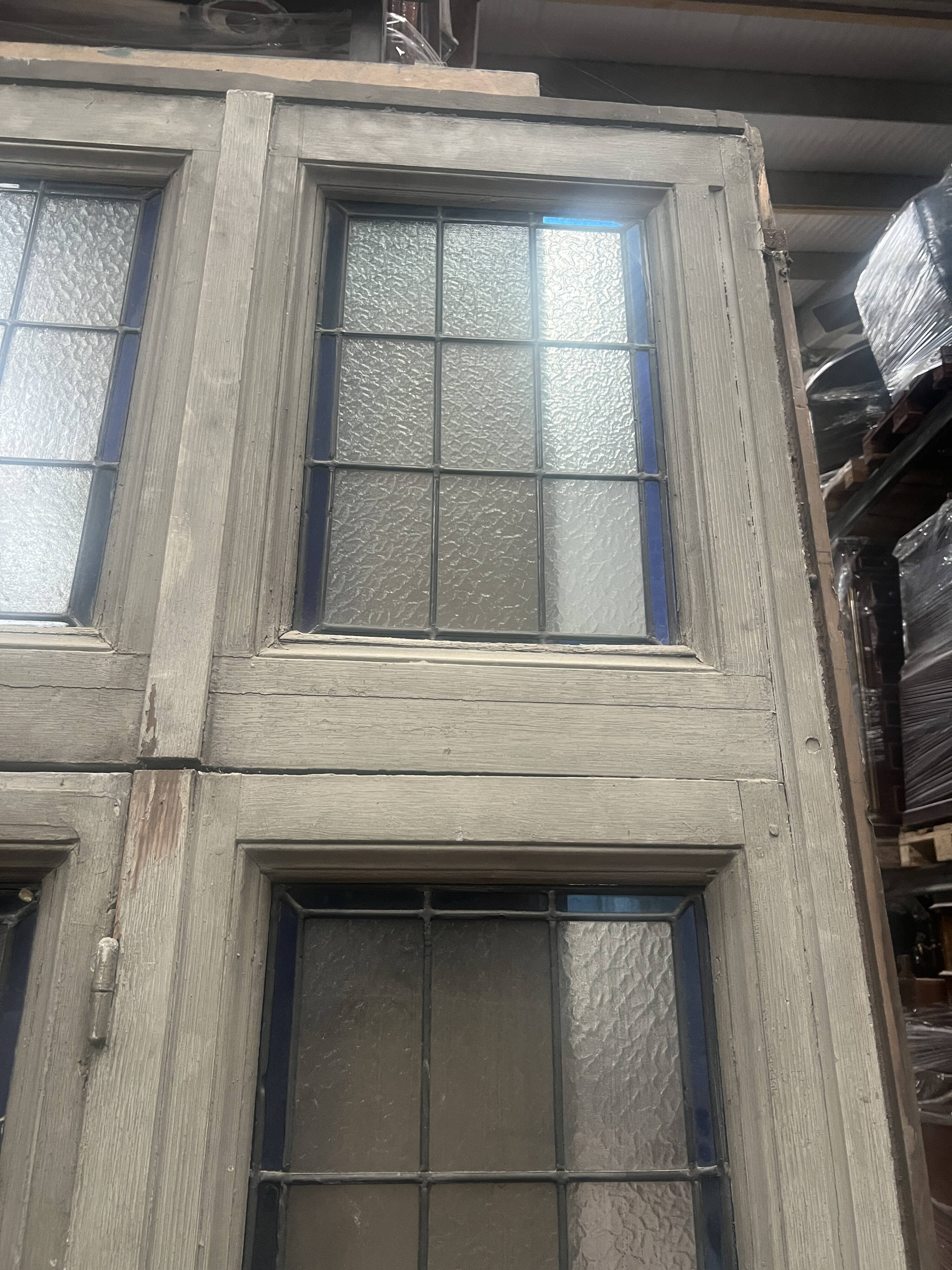 Art Deco stained glass transom window, circa 1900, 20th century