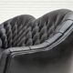 1960s, Scandinavian sofa in black furniture leather.
