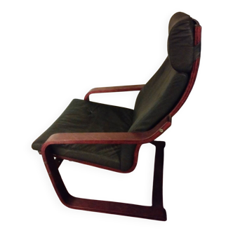 Fauteuil Scandinave en cuir noir