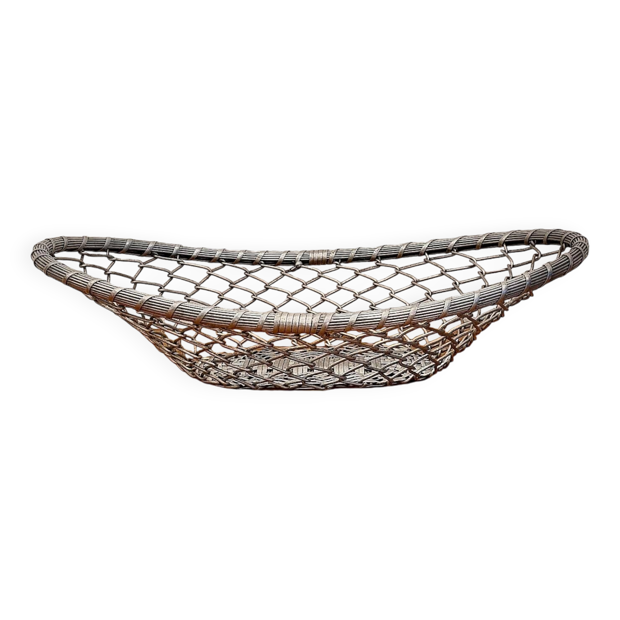 Large vintage metal fruit basket