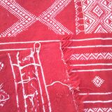 Kilim red and white in pure wool hand made 100 x 200cm