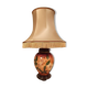 Large lamp to lay ceramic foot varnished orange and brown flowers
