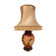 Large lamp to lay ceramic foot varnished orange and brown flowers
