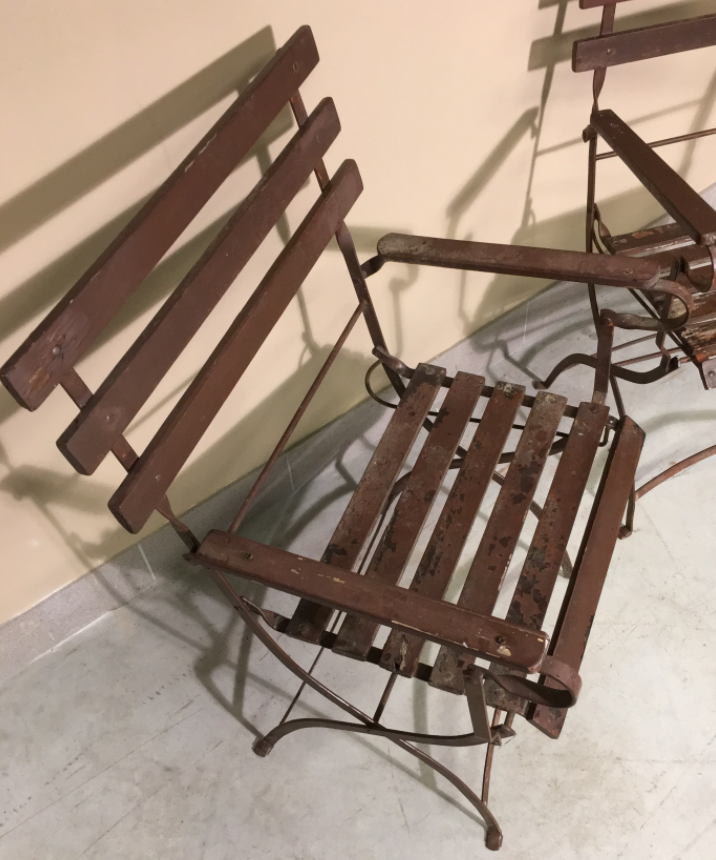 Paire fauteuils de jardin pliants