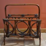 Porte revue en rotin marron