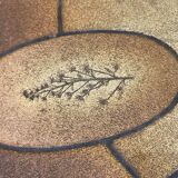 Round oval ceramic coffee table by Barrois Vallauris, 1960, herbarium model