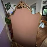 Antique mirror with carved gilded wood glazing beads 164x127